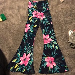 Pink Lily Boutique Navy Tropical Print Pants
